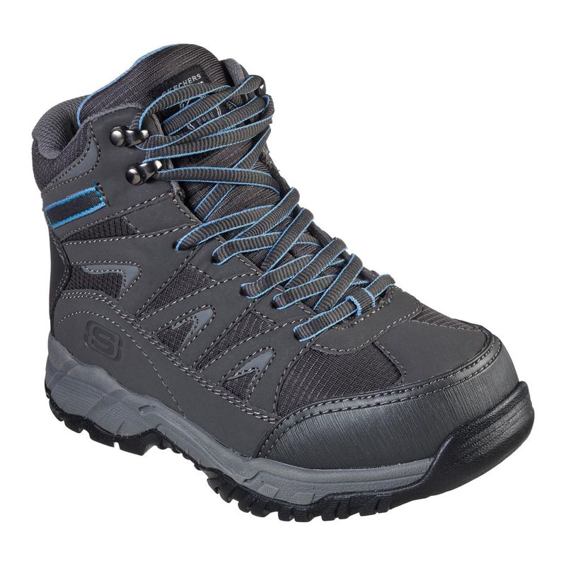 Botín Skechers Pomeria Gris/Celeste Mujer - Imagen 3