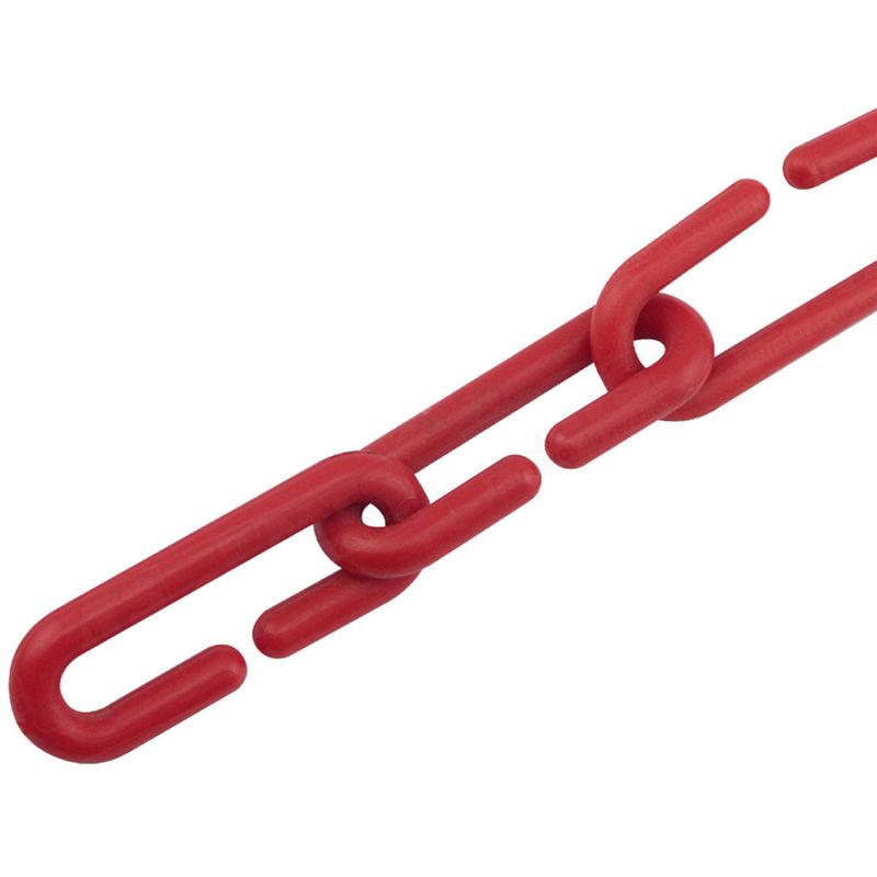 Cadena plástica delimitadora Roja (Metro) Eslabón Abierto