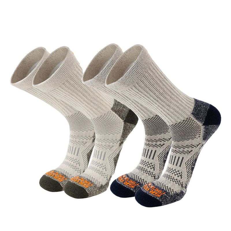 Calcetín Trekking Altura de Algodón y Pima 2Pack Azul - Verde