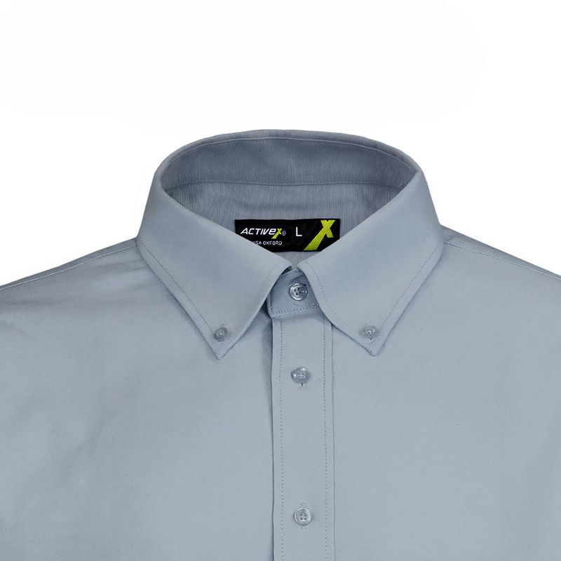 Camisa Activex Oxford M/Larga Gris UV - Imagen 4