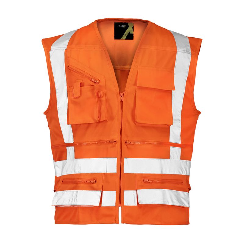 Chaleco Geólogo Cinta 360° Naranjo Fluor