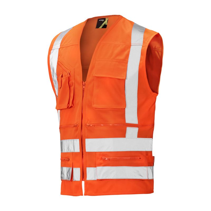 Chaleco Geólogo Cinta 360° Naranjo Fluor
