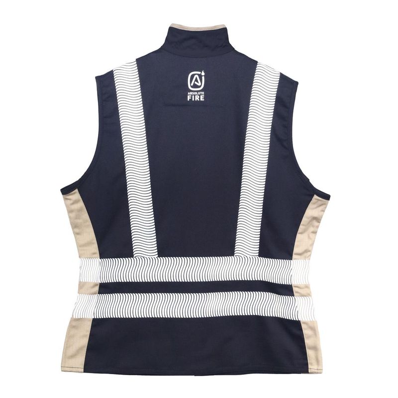 Chaleco Geologo Ignifugo Absolute Fire FRSVT NFPA 13034 Mujer Azul – Beige