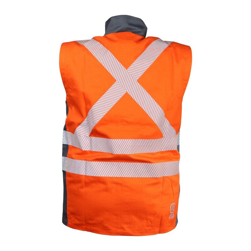 Chaleco Geólogo Ignífugo NFPA + 13034 Naranja-Gris