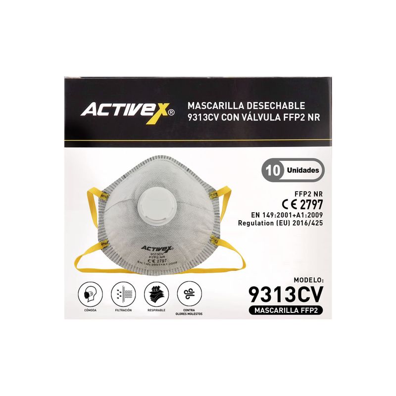 Mascarilla Con Válvula FFP2 Nr Alivio De Olores (Caja 10 Un)