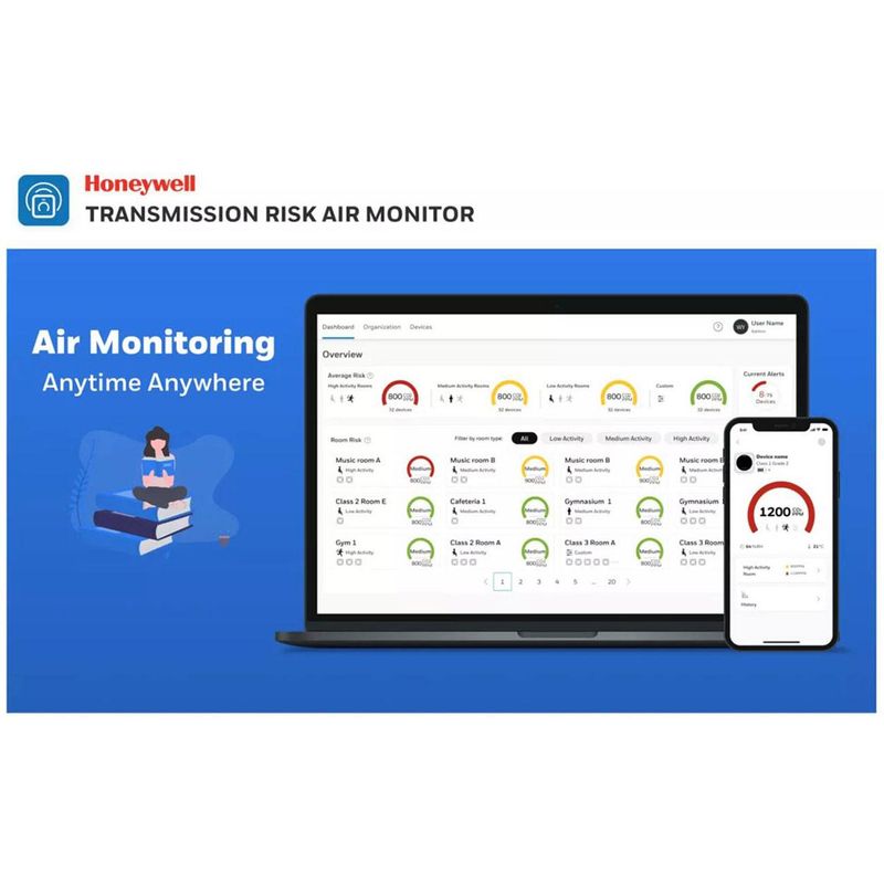 Monitor de Calidad del Aire V2 Honeywell para CO2 incluye Soporte Pared