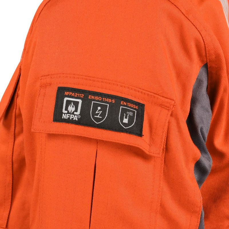 Parka Ignífuga Antiestática NFPA 13034 Naranja