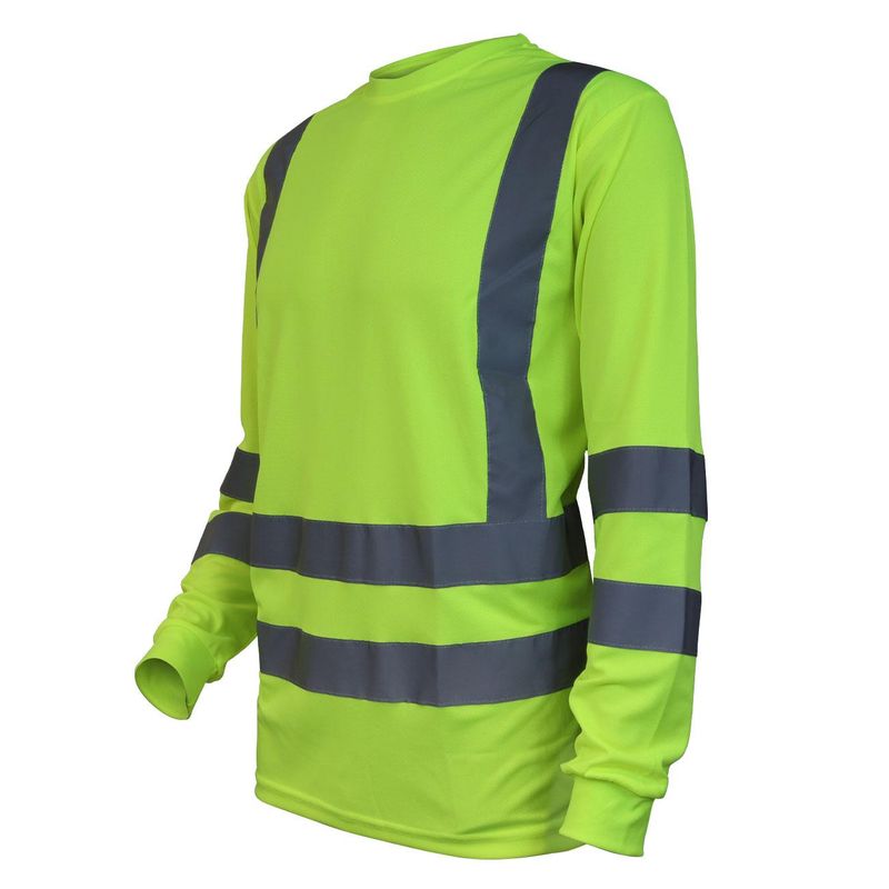 Polera Activex Polo Dry Fit Verde Fluor C/Reflect M/Larga UV - Imagen 2