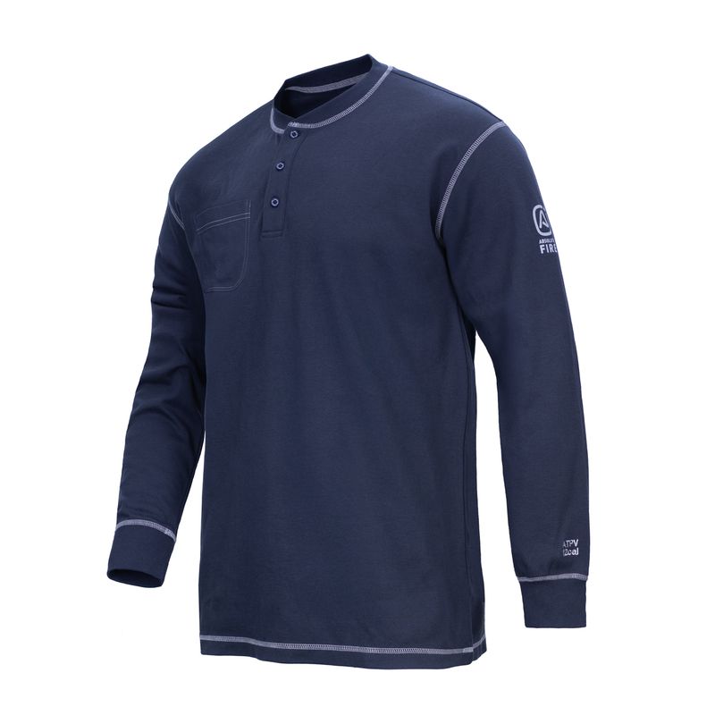 Polera Ignífuga Henley FRHST NFPA Azul Absolute Fire